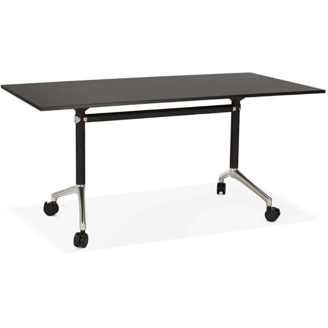 Bureau pliant 'FLEXO' noir sur roulettes