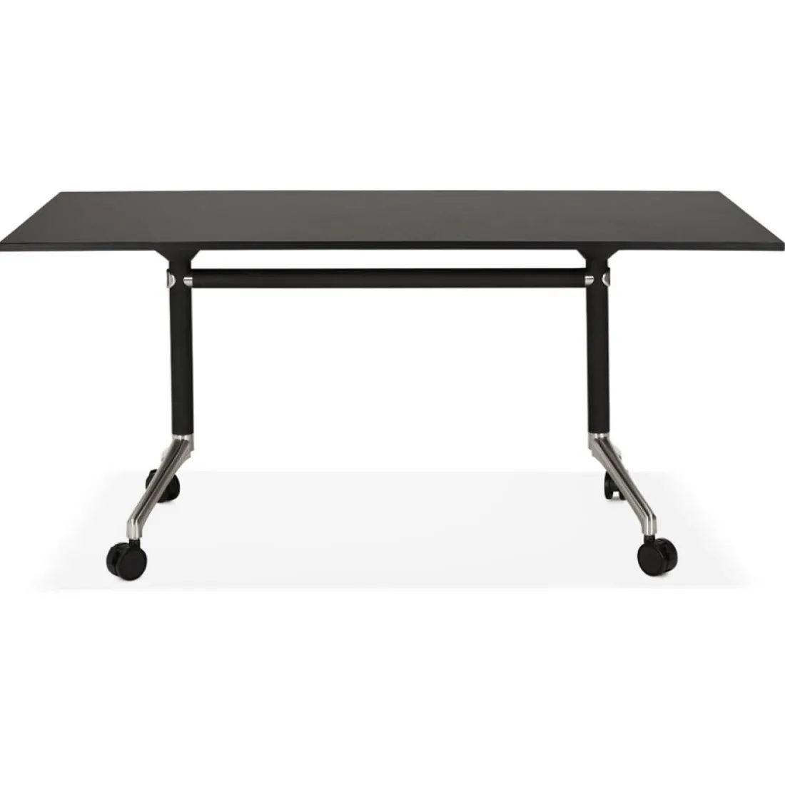 Bureau pliant 'FLEXO' noir sur roulettes