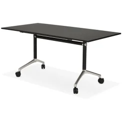 Bureau pliant 'FLEXO' noir sur roulettes