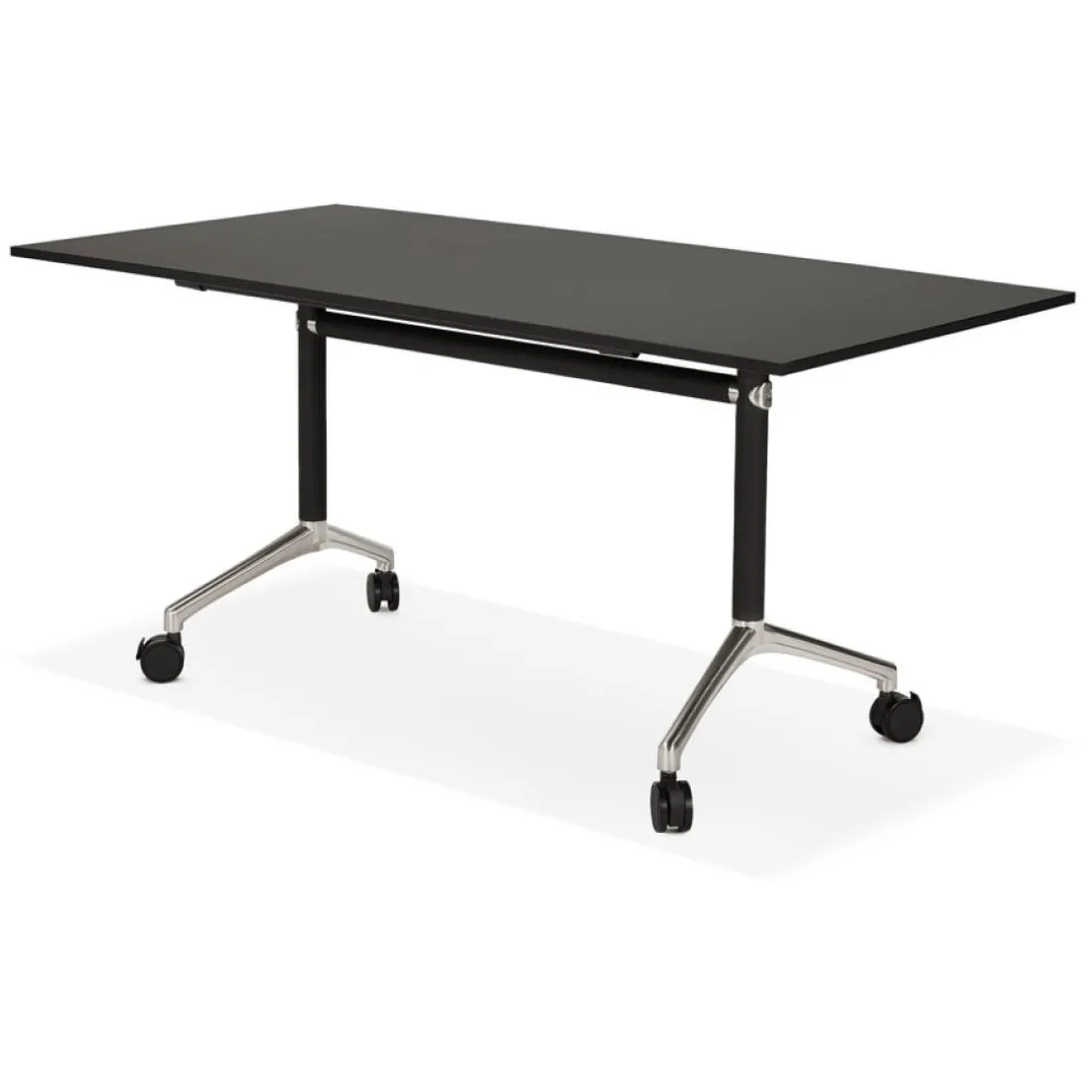 Bureau pliant 'FLEXO' noir sur roulettes