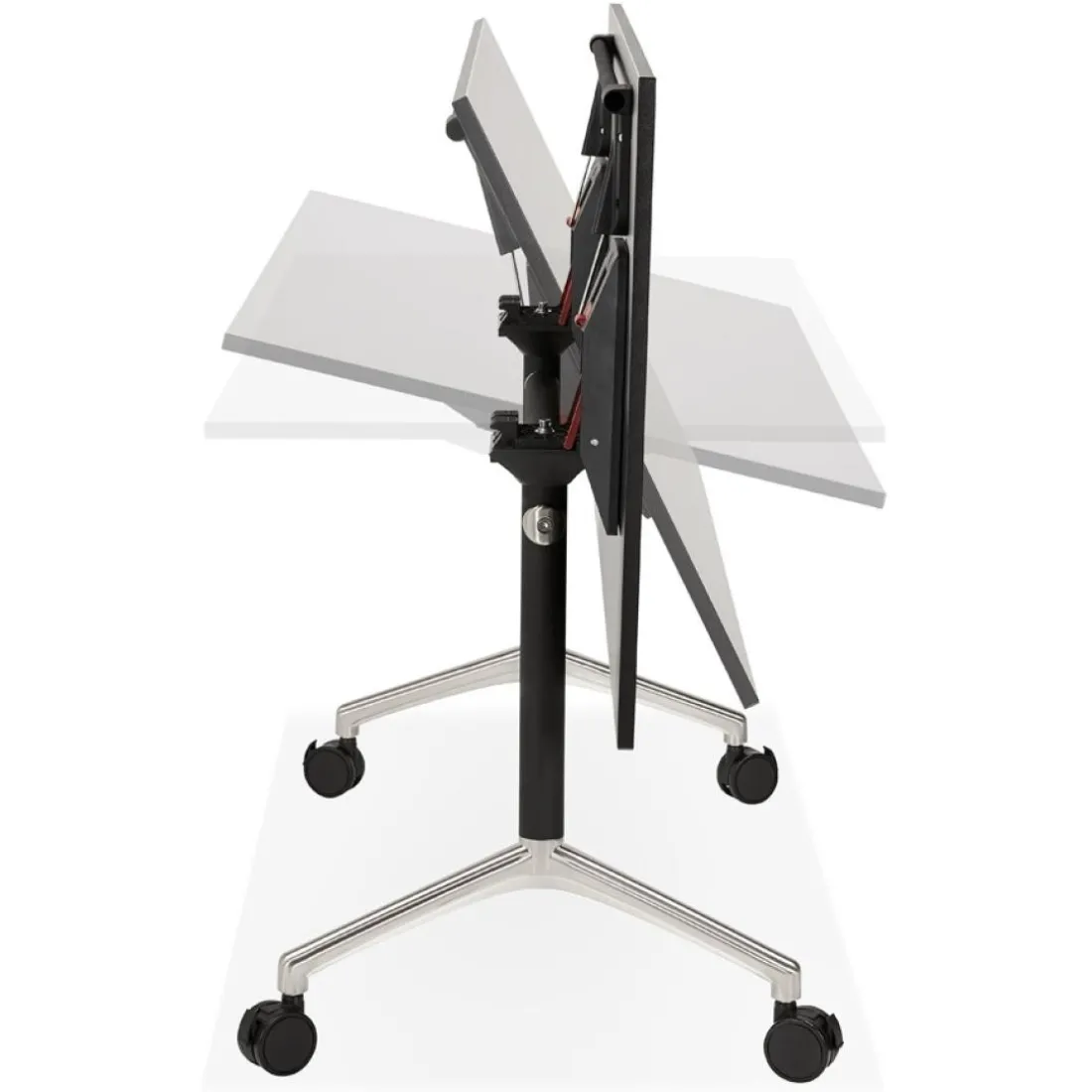 Bureau pliant 'FLEXO' noir sur roulettes