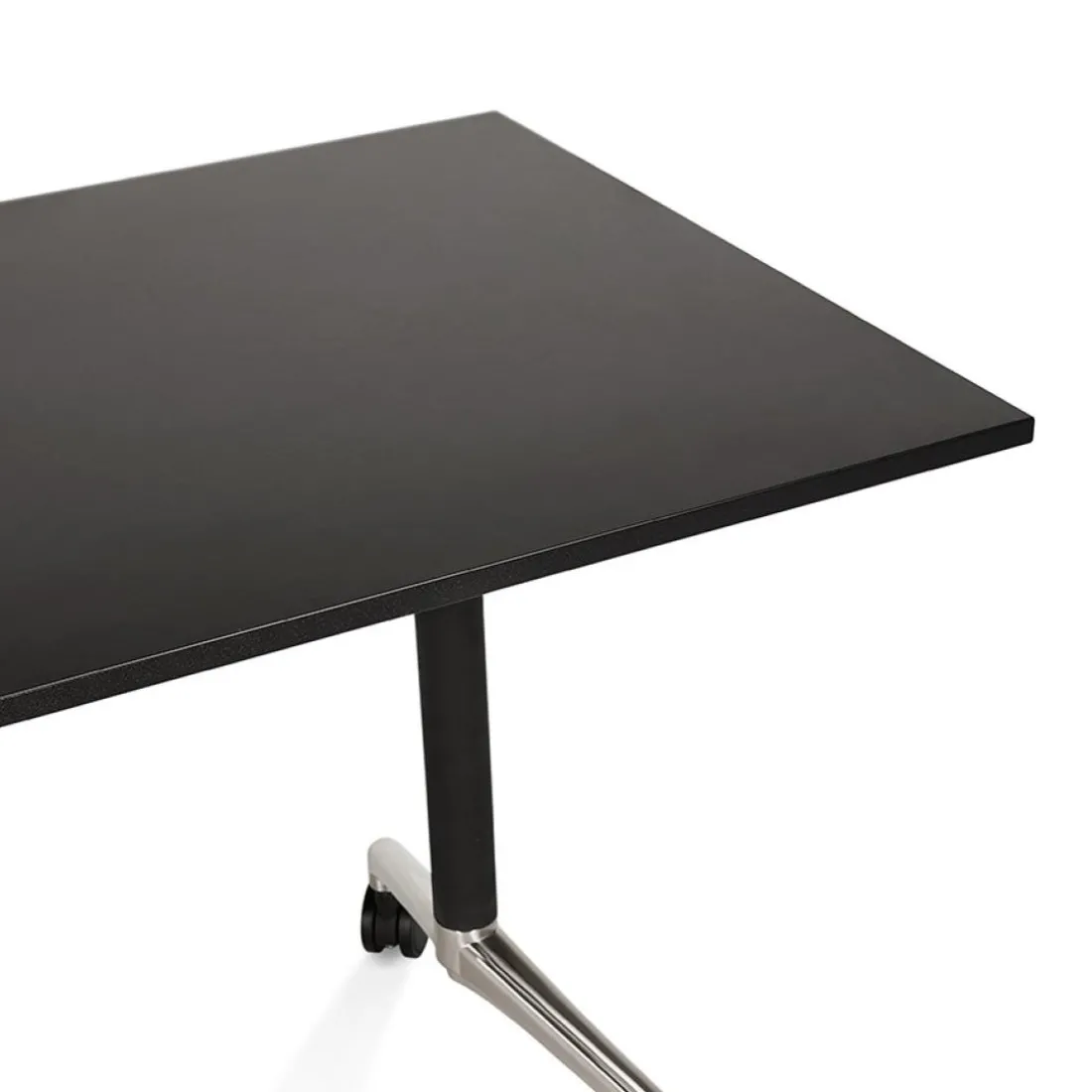 Bureau pliant 'FLEXO' noir sur roulettes