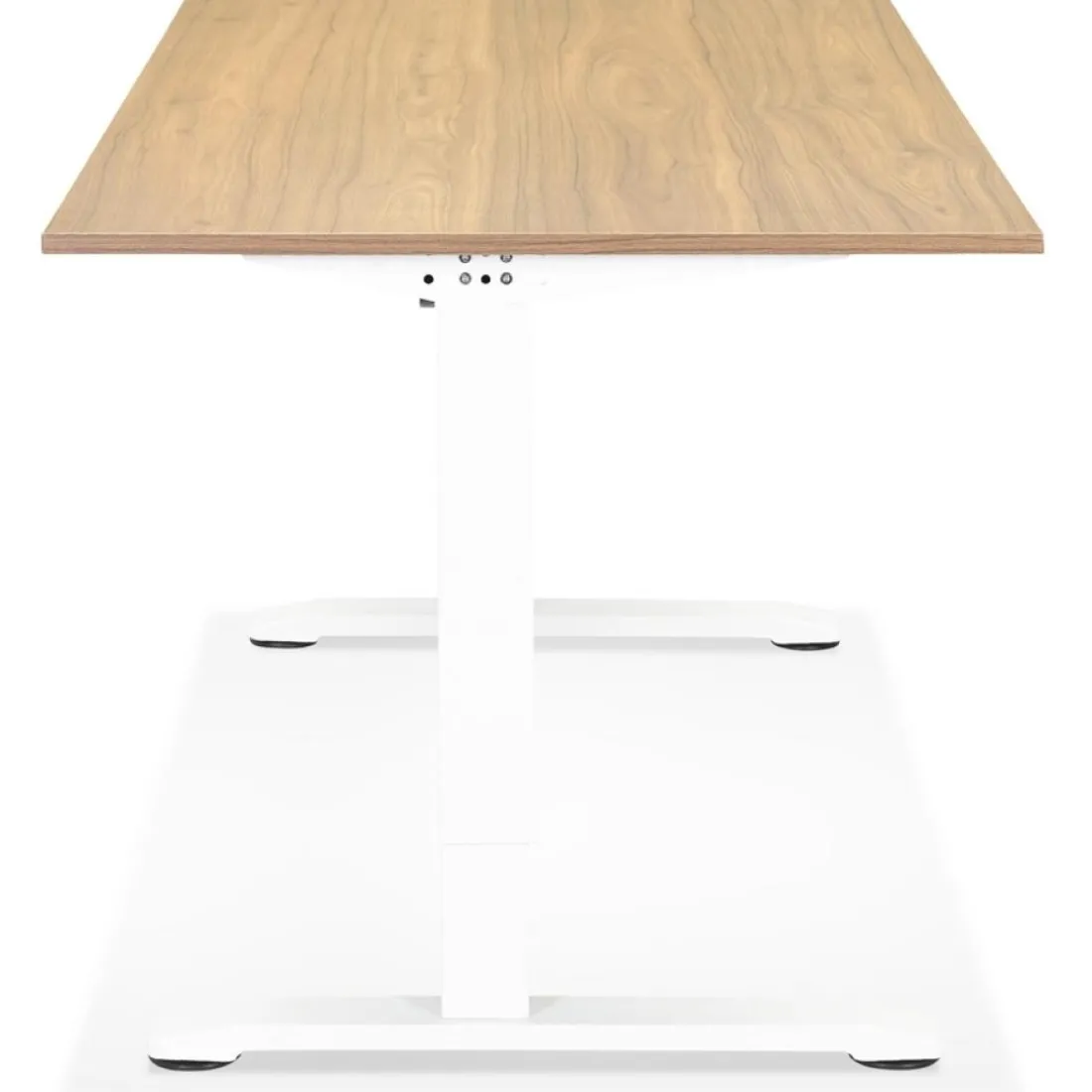 Bureau réglable en hauteur 'OSMOSE' en bois finition naturelle et métal blanc