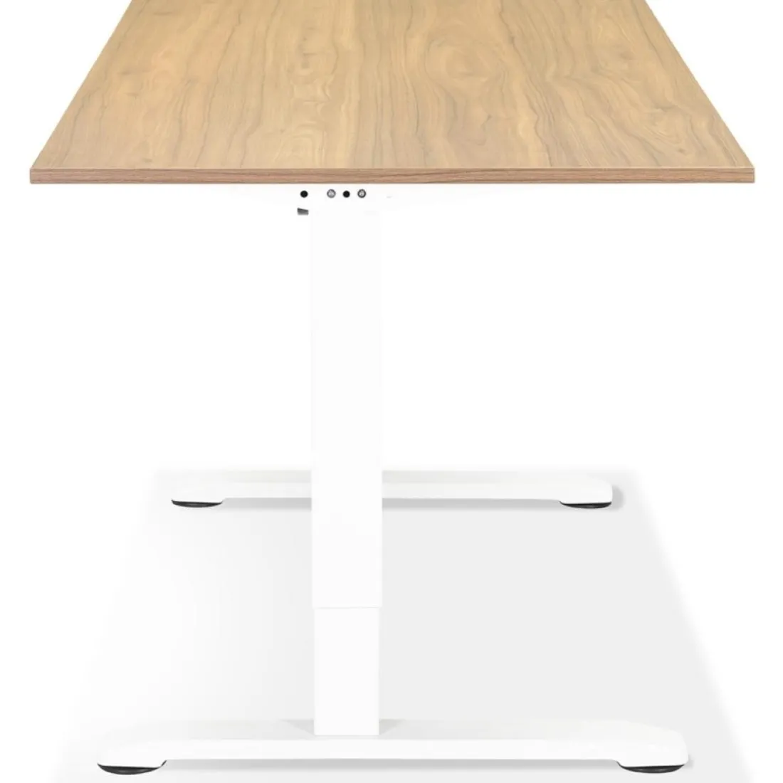 Bureau réglable en hauteur 'OSMOSE' en bois finition naturelle et métal blanc