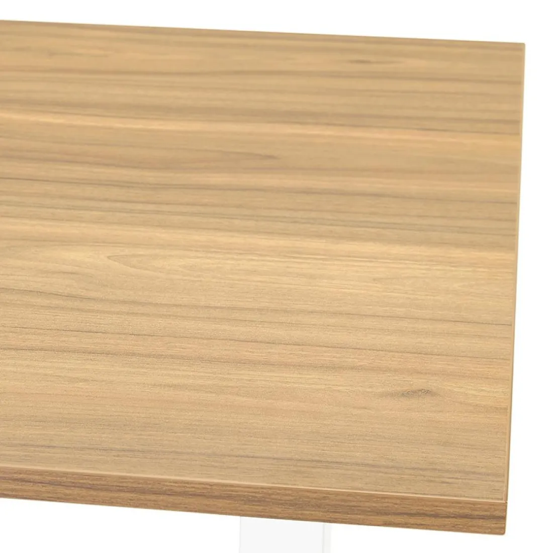 Bureau réglable en hauteur 'OSMOSE' en bois finition naturelle et métal blanc