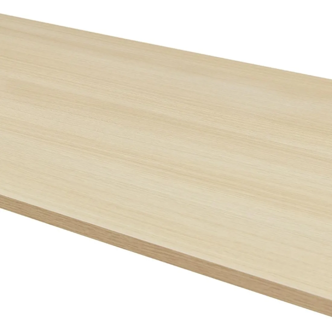 Bureau réglable en hauteur électrique 'TRONIK' blanc avec plateau en bois finition naturelle