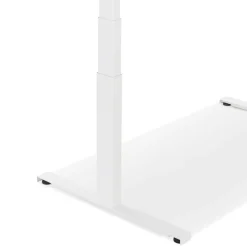 Bureau réglable en hauteur électrique 'TRONIK' blanc avec plateau en bois finition naturelle