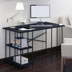 Bureau style industriel TRUDAINE 60x120cm Noir