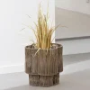 Cache pot en métal et cordes effet tressée FILOUS beige
