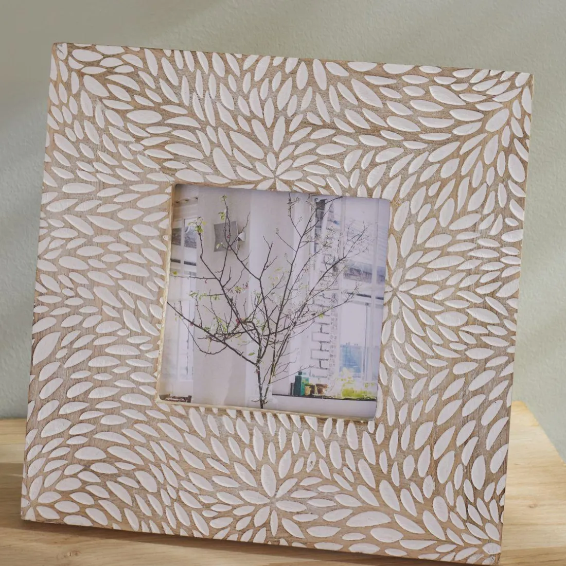 Cadre Beige en Bois de manguier taille S FACTORY
