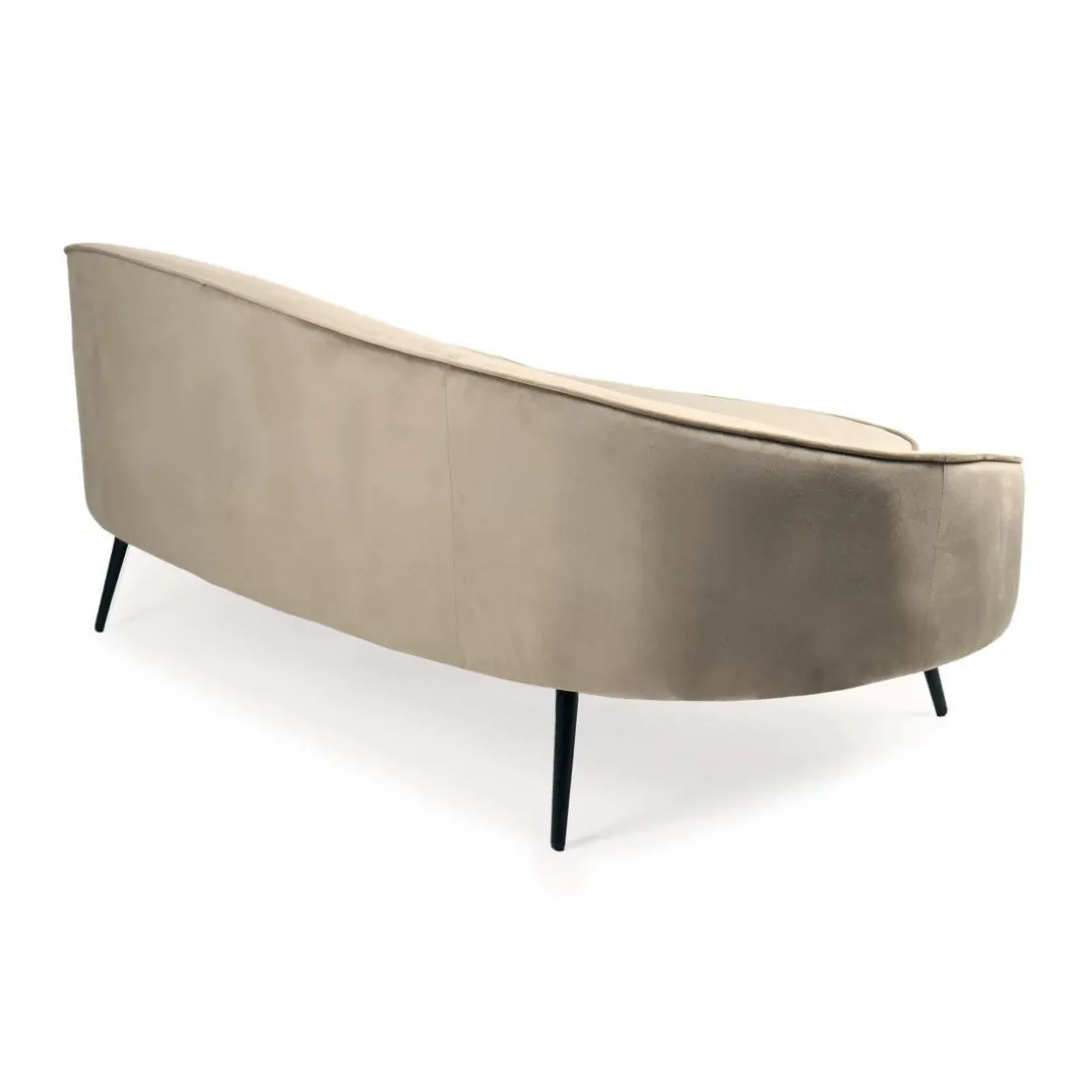 Canapé 3 places asymétrique Brendan Velours Taupe