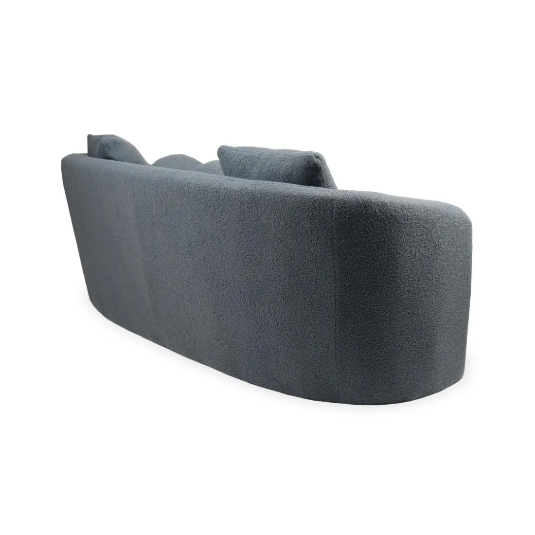 Canapé 3 places au design élégant et incurvé Alex Tissu bouclette Gris