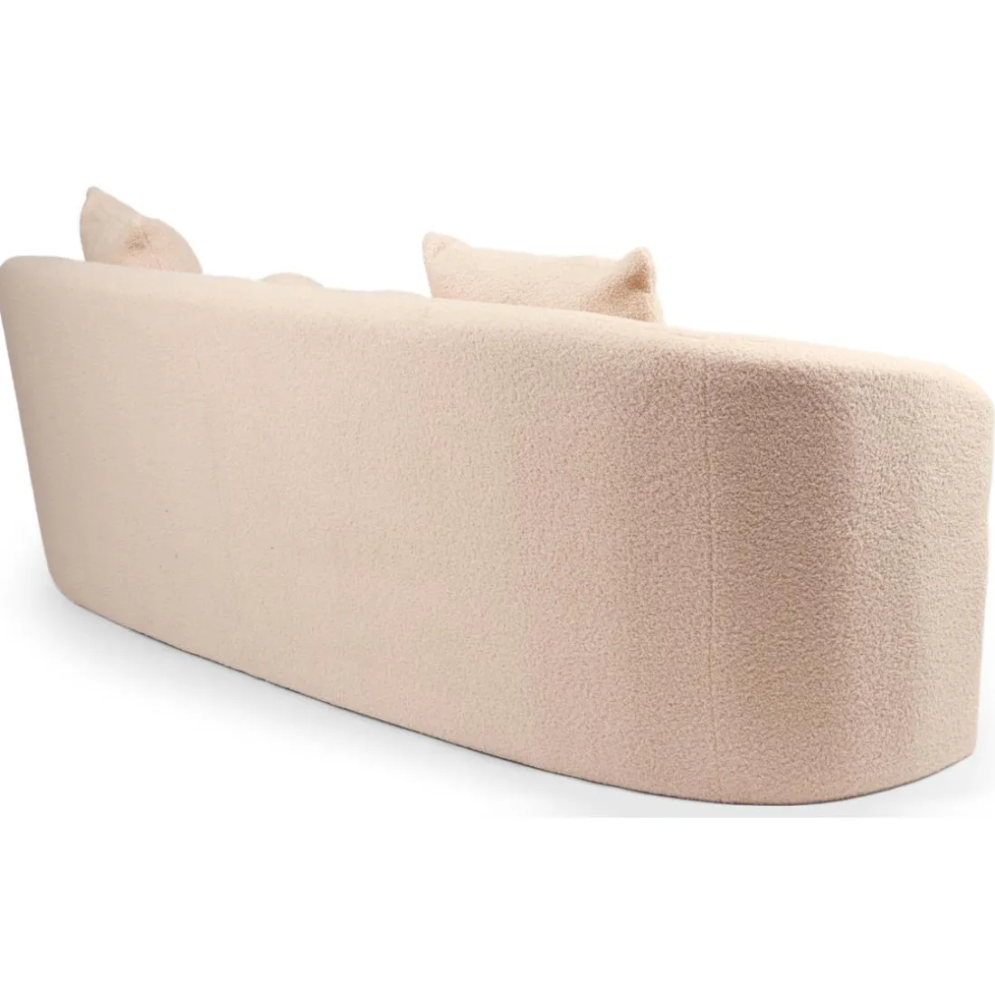 Canapé 4 places au design élégant et incurvé Alex XL Tissu bouclette Beige