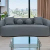 Canapé 4 places au design élégant et incurvé Alex XL Tissu bouclette Gris