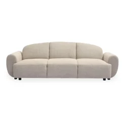 Canapé 3 places convertible dossier et accoudoirs arrondis Oliver Tissu texturé Beige