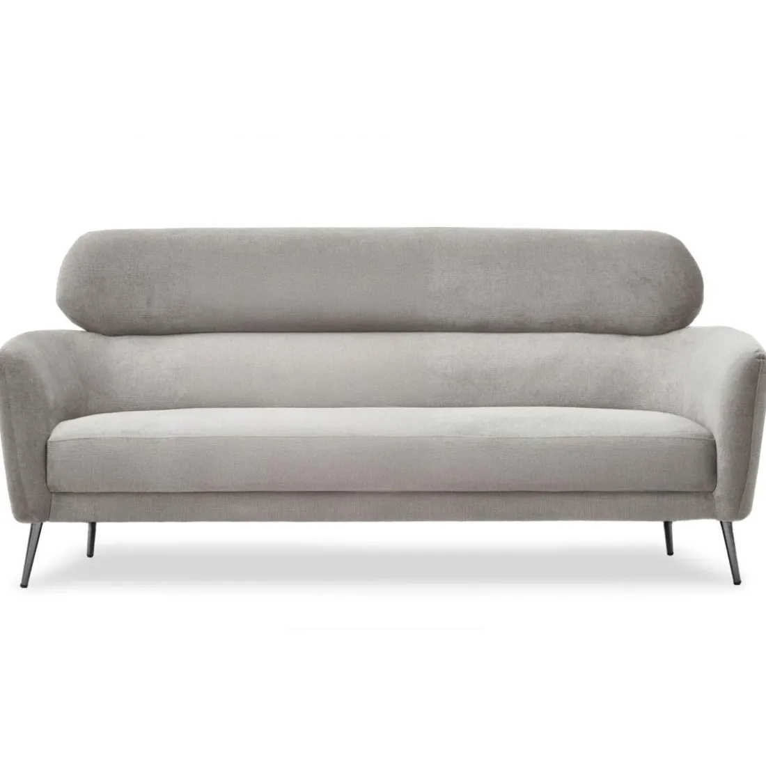 Canapé 3 places moderne avec haut dossier Damigal Tissu doux Gris