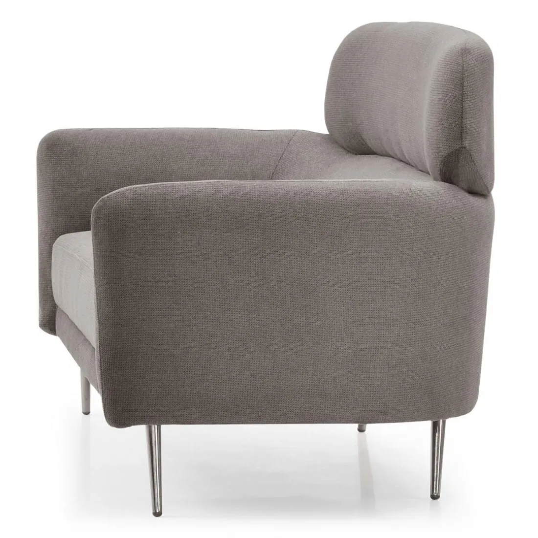 Canapé 2 places moderne avec haut dossier Damigal Tissu doux Gris taupe