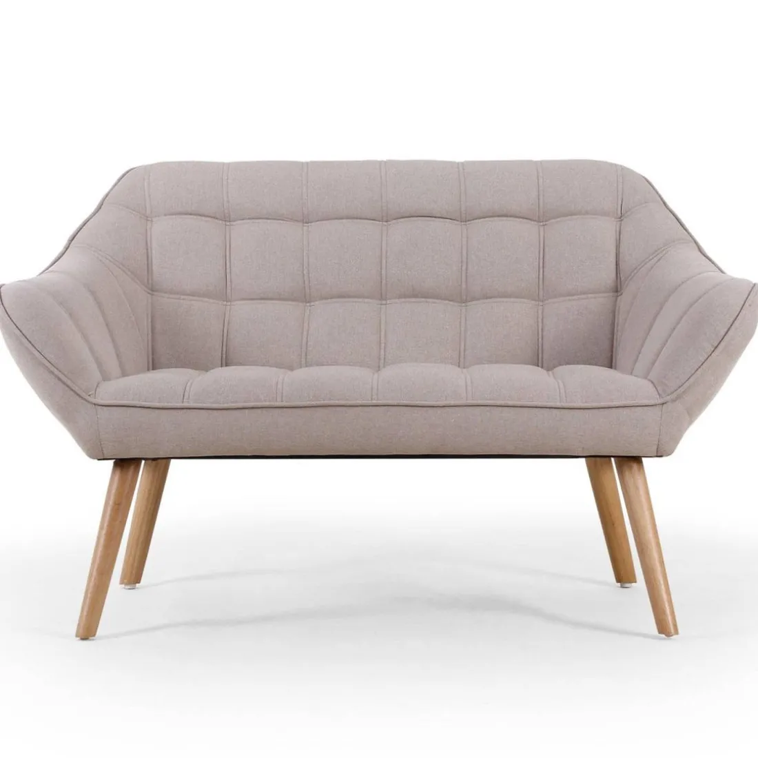 Canapé 2 places Scandinave Zentao Tissu Beige