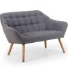 Canapé 2 places Scandinave Zentao Tissu Gris Clair