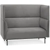 Canapé acoustique 2 places 'VISAVI' avec haut dossier en tissu gris foncé