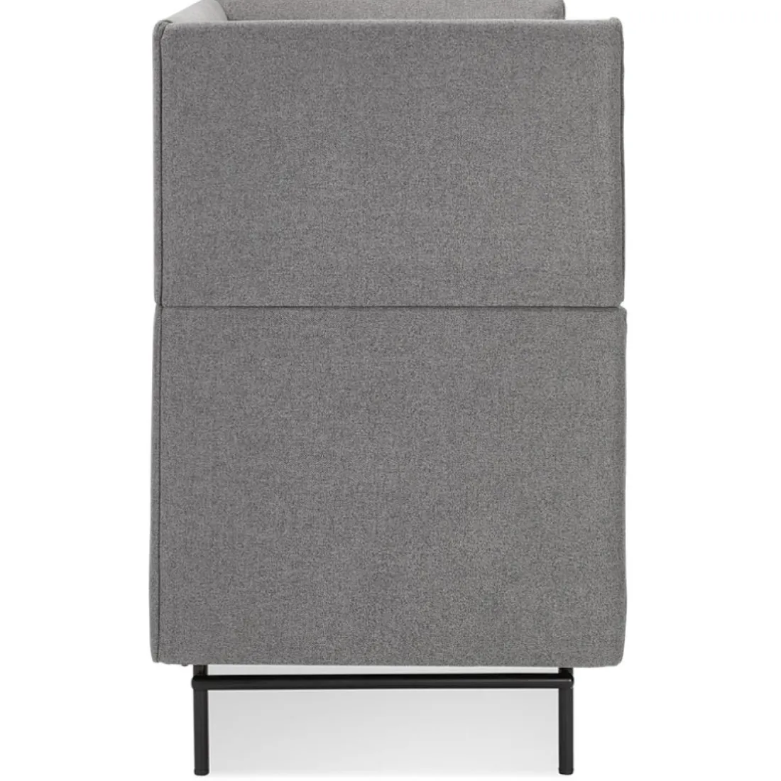 Canapé acoustique 2 places 'VISAVI' avec haut dossier en tissu gris foncé