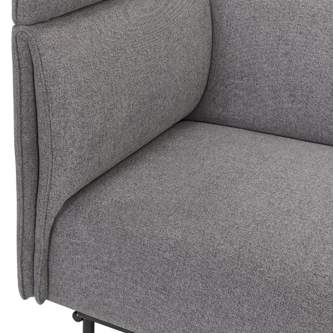Canapé acoustique 2 places 'VISAVI' avec haut dossier en tissu gris foncé