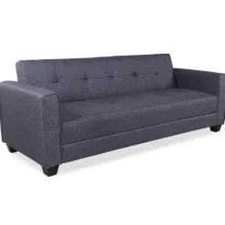 Canapé convertible 3 places CLAYTON Tissu Gris foncé