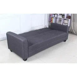 Canapé convertible 3 places CLAYTON Tissu Gris foncé