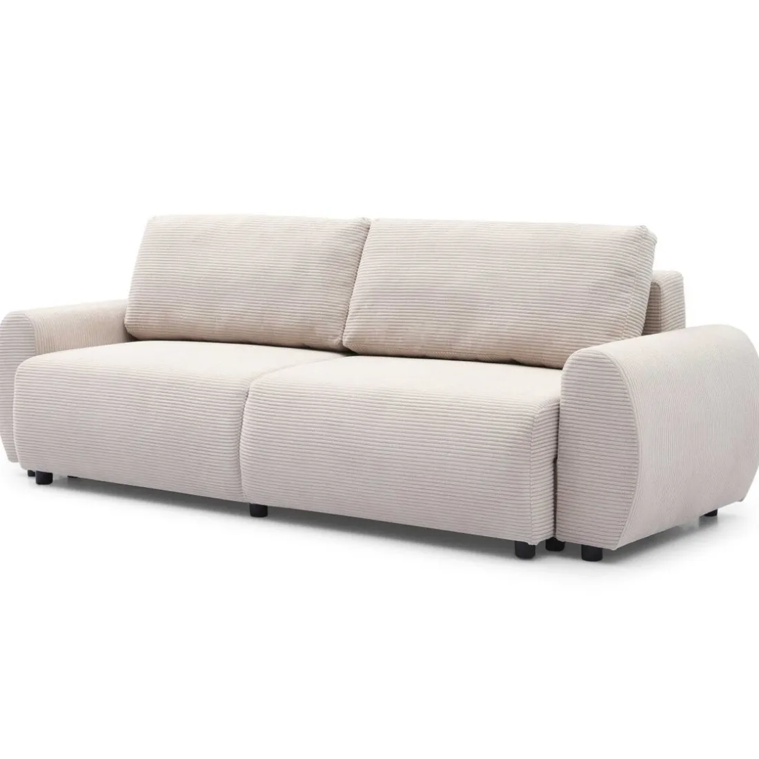 Canapé convertible 3 places Traviata Velours côtelé Beige
