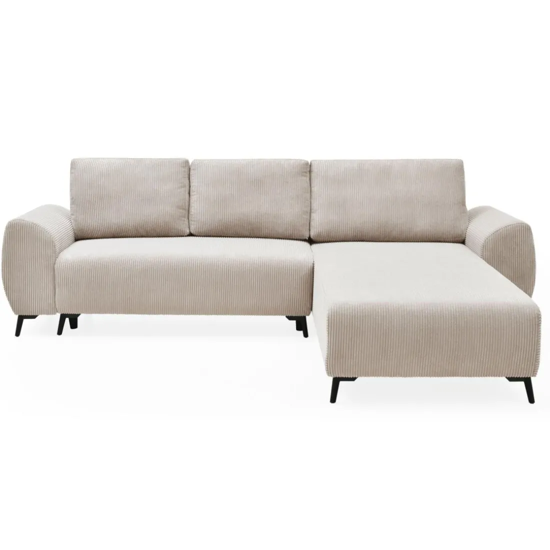 Canapé convertible avec angle réversible Paolo Velours côtelé Beige