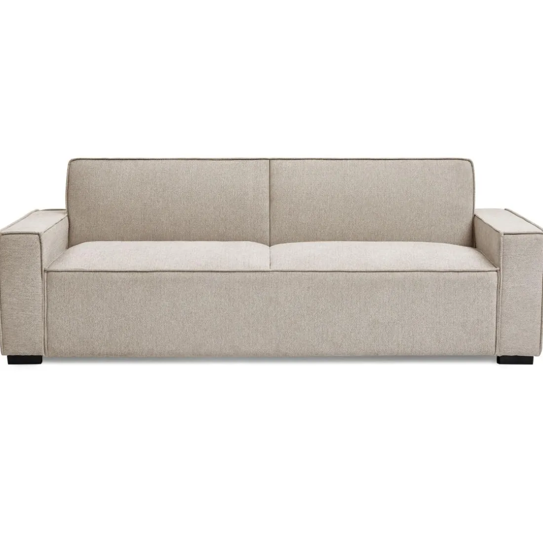 Canapé convertible clic-clac 3 places Pikado Tissu effet lin Taupe clair