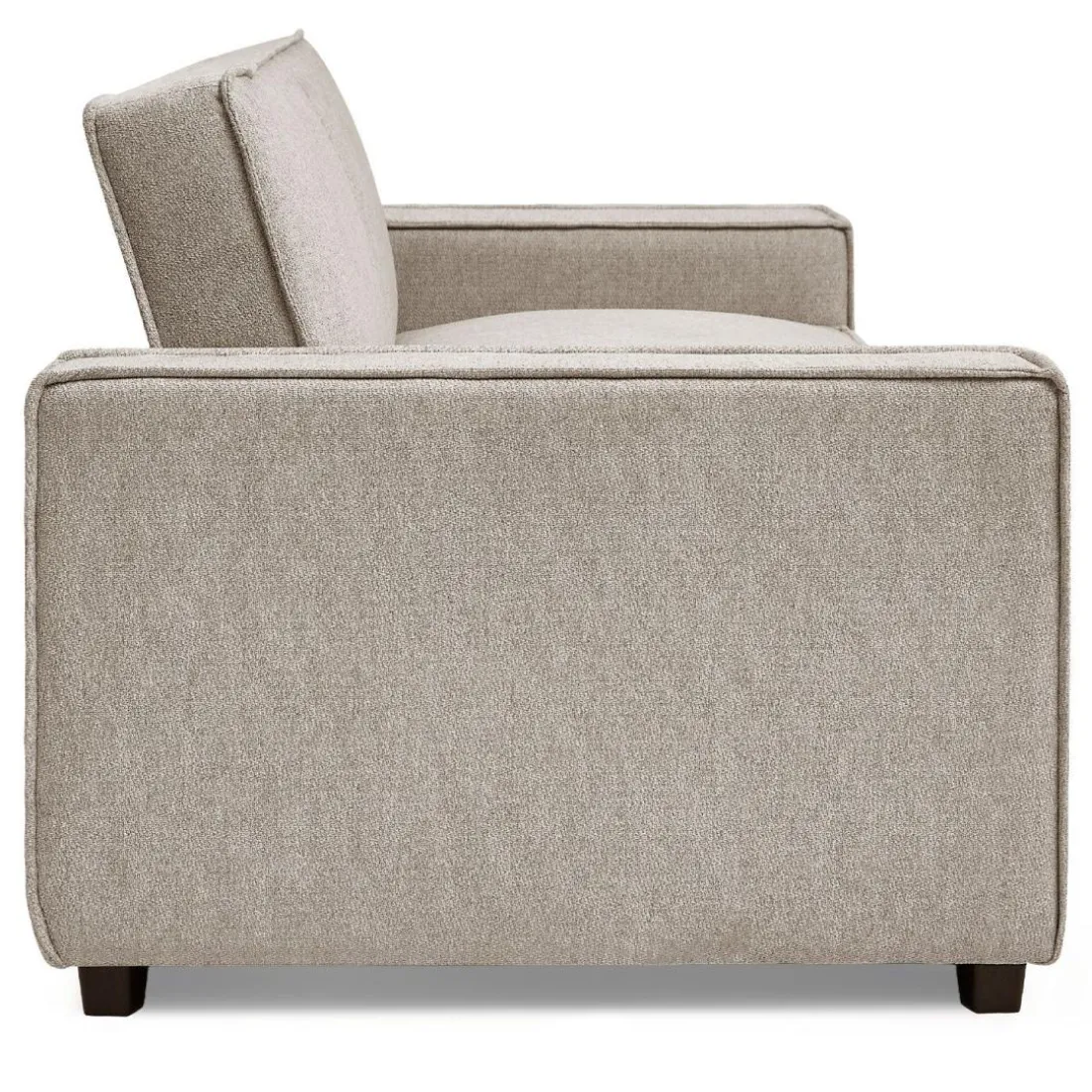 Canapé convertible clic-clac 3 places Pikado Tissu effet lin Taupe clair