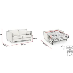 Canapé convertible express Gris anthracite 3 places ELISA