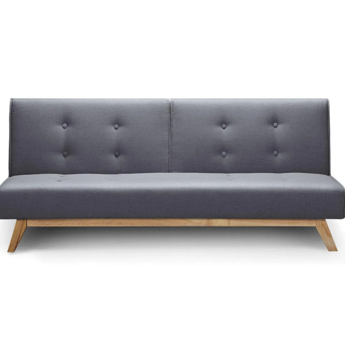 Canapé Convertible Scandinave Tissu Gris Foncé EMMA