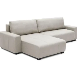Canapé d'angle convertible élégant Malone Tissu Beige