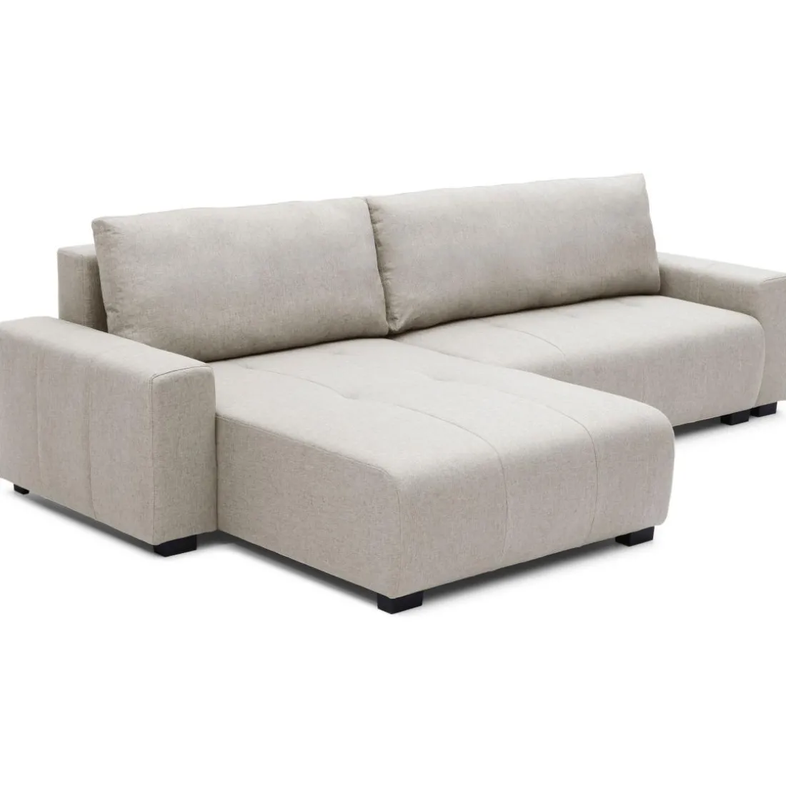 Canapé d'angle convertible élégant Malone Tissu Beige
