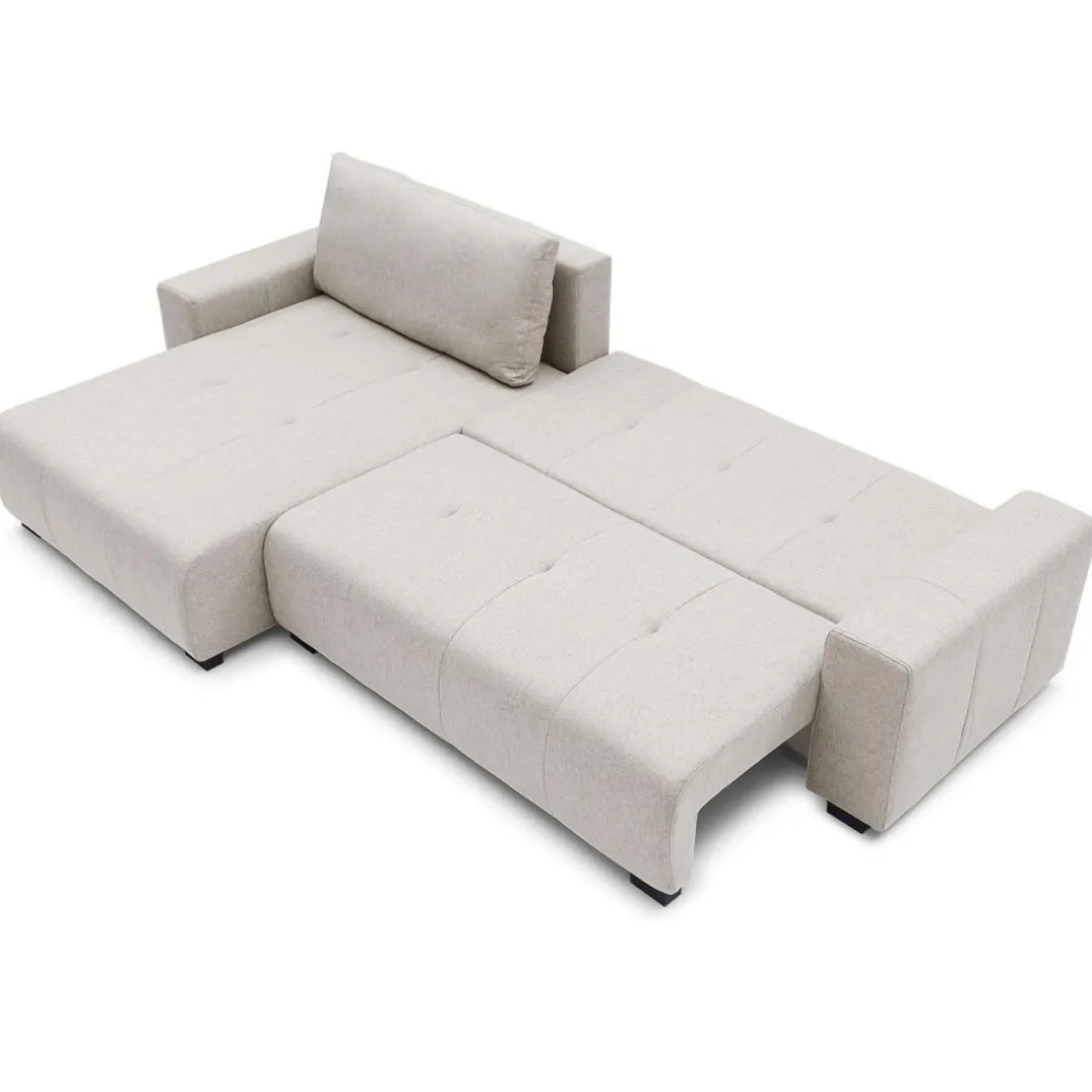 Canapé d'angle convertible élégant Malone Tissu Beige