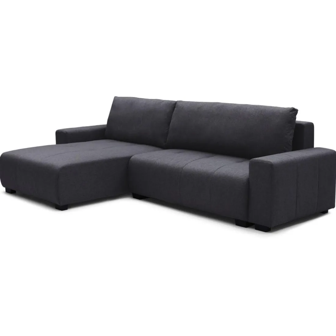 Canapé d'angle convertible élégant Malone Tissu Noir