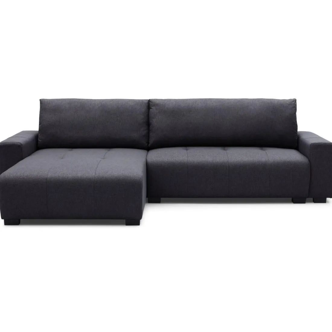 Canapé d'angle convertible élégant Malone Tissu Noir