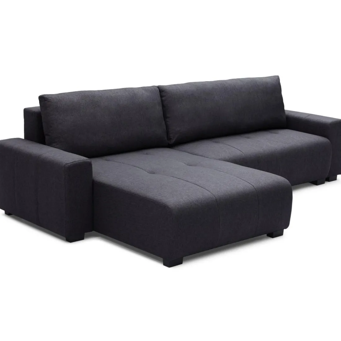 Canapé d'angle convertible élégant Malone Tissu Noir