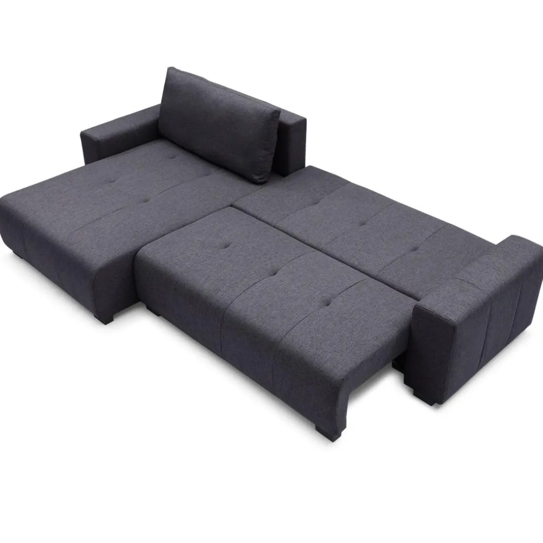 Canapé d'angle convertible élégant Malone Tissu Noir