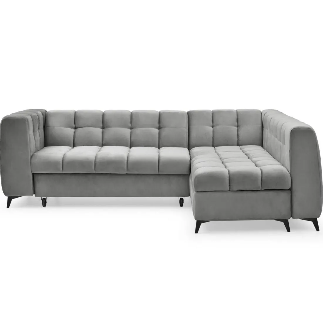 Canapé d'angle convertible Chessy Velours Gris
