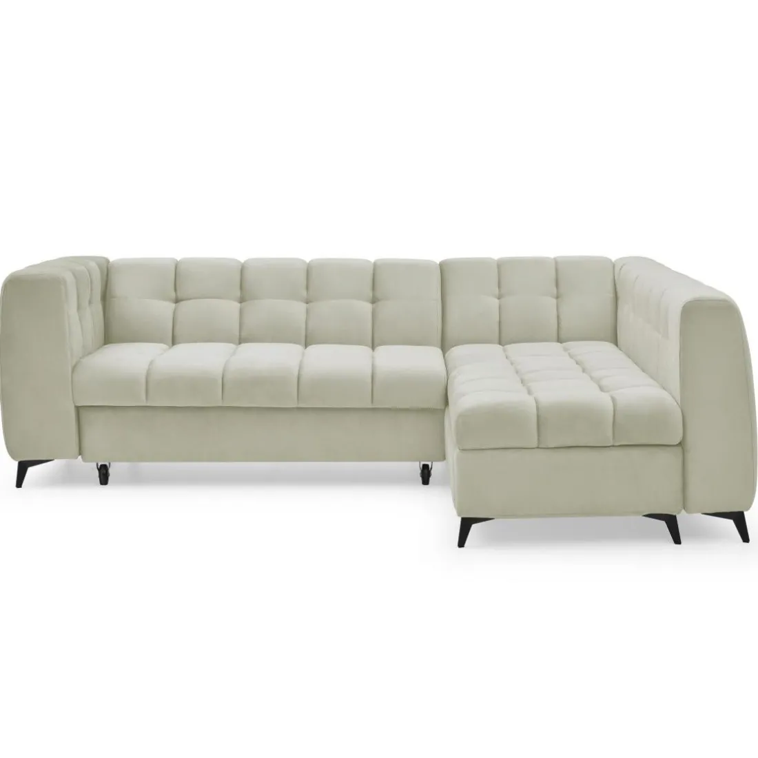 Canapé d'angle convertible Chessy Velours Beige