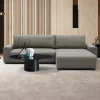 Canapé d'angle convertible élégant Malone Tissu Gris taupe