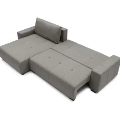 Canapé d'angle convertible élégant Malone Tissu Gris taupe