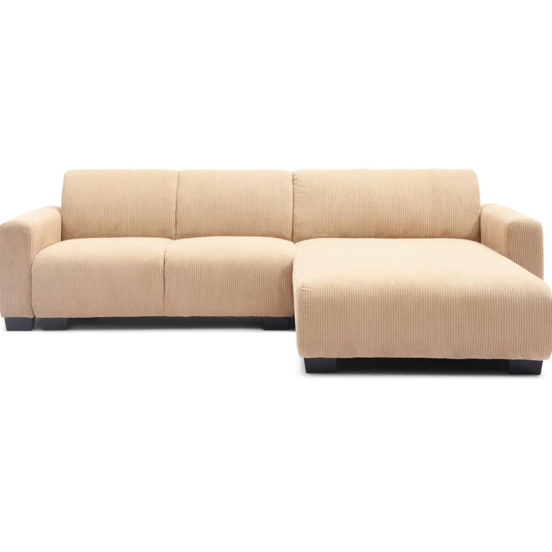 Canapé d'angle moderne Wallis Velours côtelé Beige