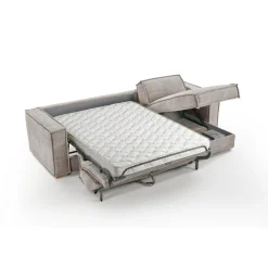 Canapé d'angle reversible Gris Clair convertible express avec méridienne coffre ISABELLA Angle