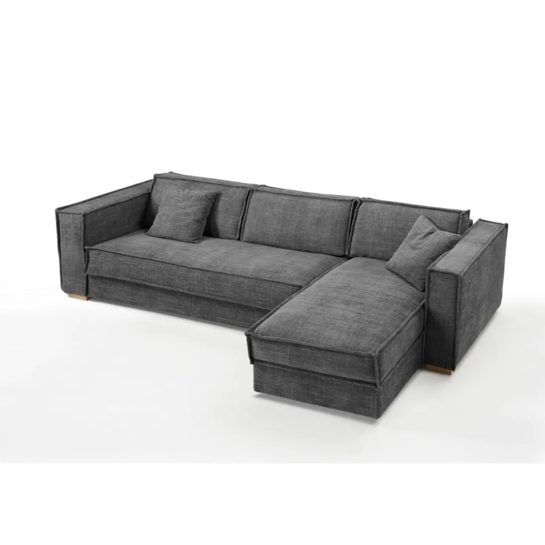 Canapé d'angle reversible Gris Anthracite convertible express avec méridienne coffre ISABELLA Angle