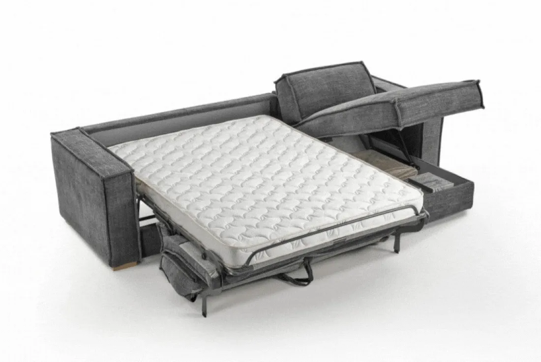 Canapé d'angle reversible Gris Anthracite convertible express avec méridienne coffre ISABELLA Angle