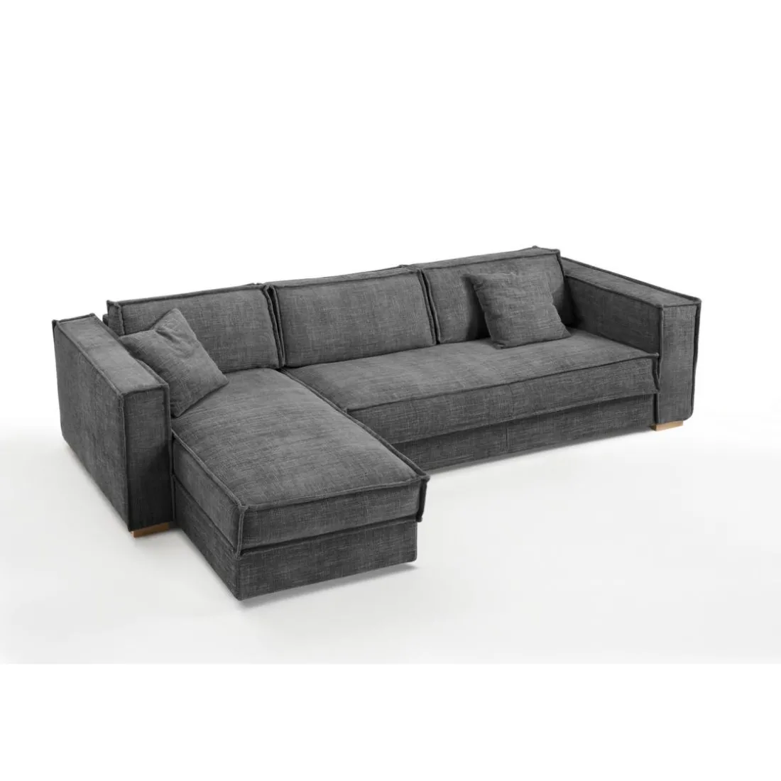 Canapé d'angle reversible Gris Anthracite convertible express avec méridienne coffre ISABELLA Angle